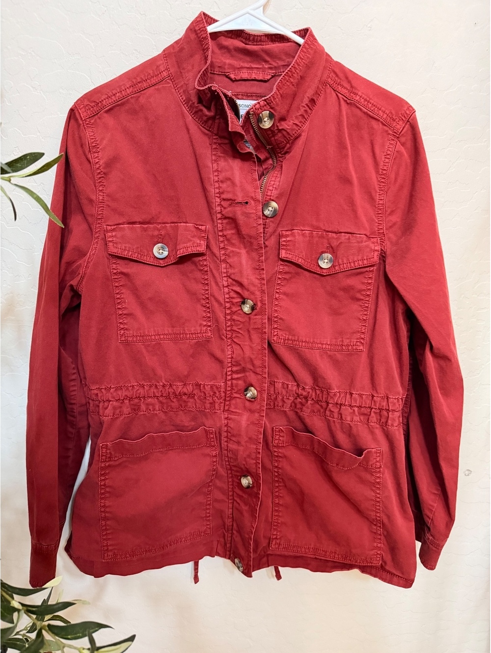 Sonoma 100% cotton red utility jacket